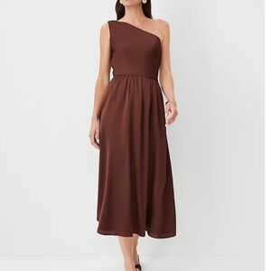One-Shoulder Flare Midi Dress